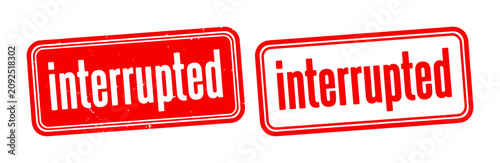 Foto Interrupted Stamp Graphics, Red and White Warning Signs, Stop Signal Icons, Comm