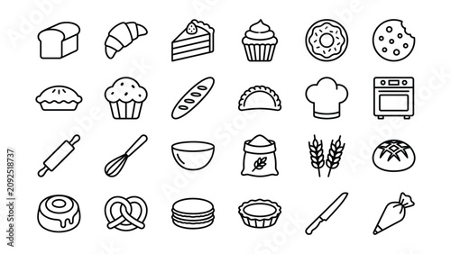 Obraz na płótnie baking and kitchen icon set