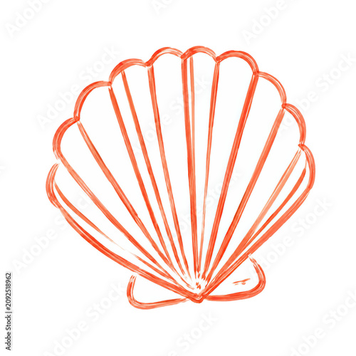 Scallop Seashell Coastal Beach Summer Illustration for Ocean Vacation Designs