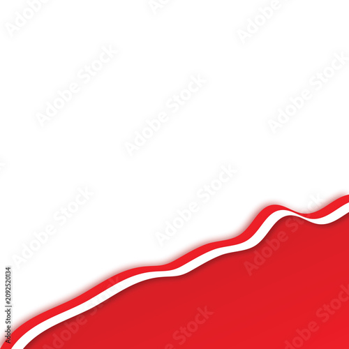 Minimalist red and white wave illustration on light pink background for patriotic events