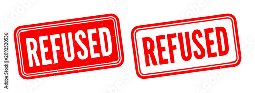 Bild auf Leinwand Refused Stamp Icons, Red and White Rejected Seals, Vector Graphics for Denial an