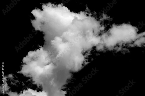 Black and white cloud template. Clouds in the blue sky. Large cloud during daytime