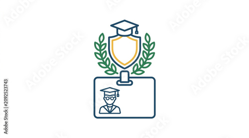 Tableau sur toile Graduation Achievement Award Badge Illustration.