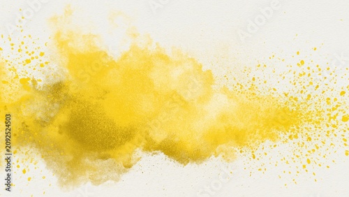 Abstract yellow watercolor splash texture background
