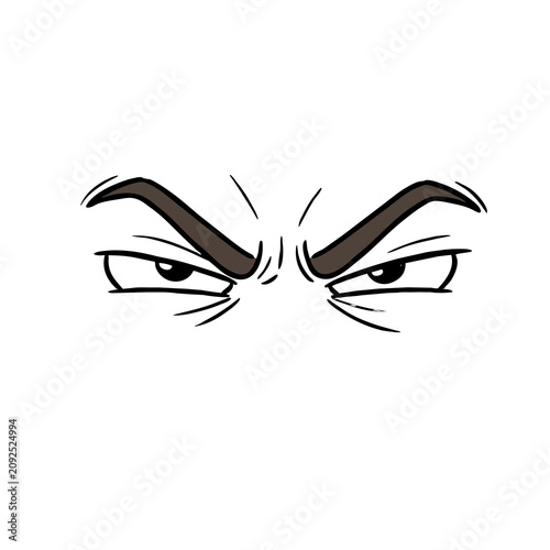 Fotografie vector illustration of angry eyes resembling hate, anger, rage and annoyance