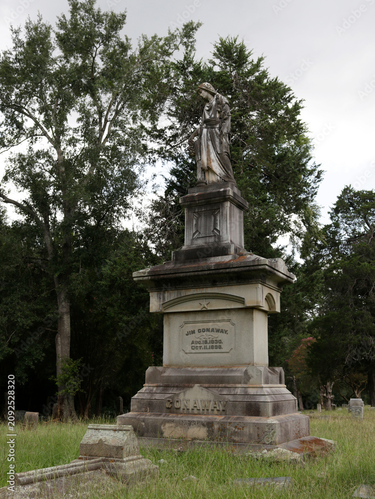 Obraz premium Palestine TX - August 3, 2025: Historic Graves at Palestine City Cemetery Located in Palestine TX