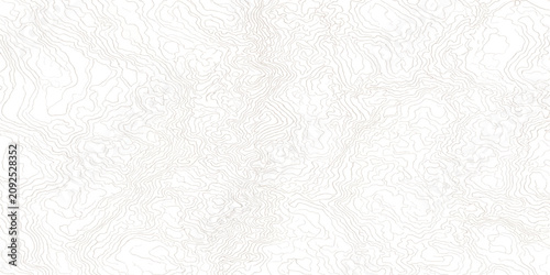 Bild auf Leinwand Topographic map lines pattern light brown contour lines on white background the