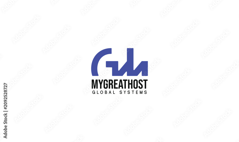 Obraz premium Geometric Hosting Tech Monogram Vector