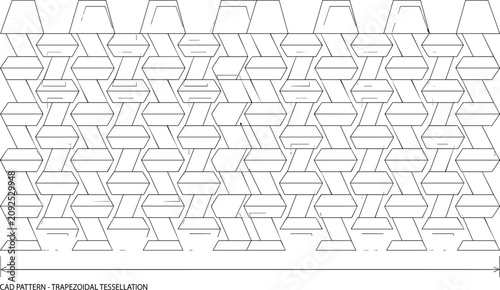 Foto Technical seamless pattern featuring a repeating trapezoidal tessellation for en