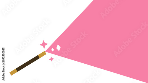 Canvastavla A magic wand emits a pink beam with sparkles flying through air.