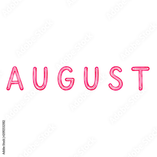 August Summer Lettering Typography Illustration for Seasonal Vacation and Beach Designs