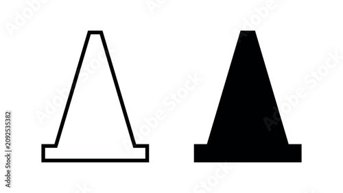 Photos Traffic Cone Vector Icon Set for Road Safety Construction Warning and Traffic Co