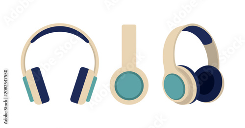Headphones And Earbuds A Vector Illustration With Pale Tones
