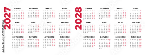 calendario 2027 2028 en español