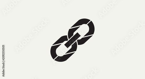 Foto Broken chain link on white background with broken black disconnection separation