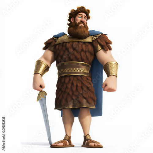 Brave Medieval Warrior Holding Sword In Dynamic Battle Stance