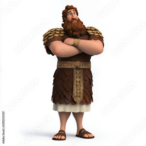 Epic Bearded Warrior 3D Character For Fantasy Game And Animation