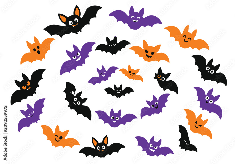 Obraz premium Halloween Bat Clipart Collection Set