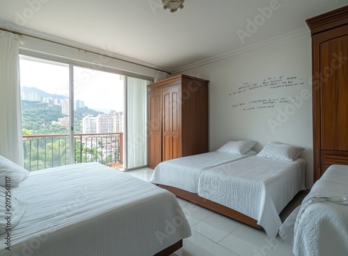 modern bedroom interior with bed
