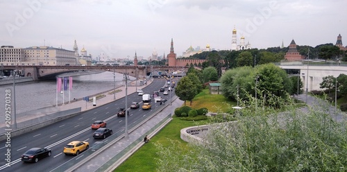 Photography view of the river Moskva in the Moskva, Russia