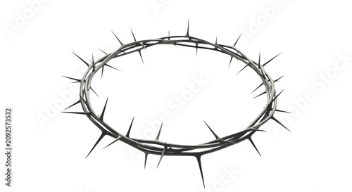 Bild auf Leinwand Crown of thorns vector illustration, a symbolic representation of christ's suffering and sacrifice on white