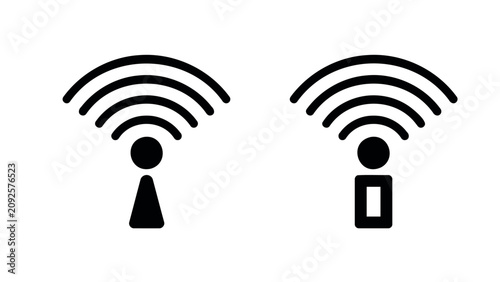 Tableau sur toile Vector illustration icon of wifi signal sharing between devices