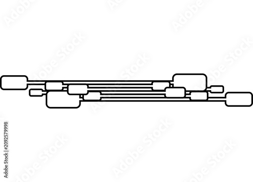 Konstfotografi Vector pattern of black parallel retro lines with framed edges on a white background