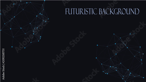 Obraz na plátně Futuristic Background With Glowing Dots