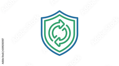 Valokuva Modern Shield Icon with Circular Arrow Inside.