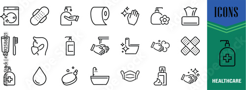 Fotografie Hygiene and healthcare vector icons