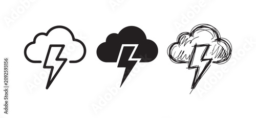 Foto Four-directional move arrow icon set, used for navigation or manipulation, in outline, solid black, and hand-drawn styles