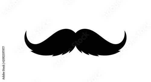 Foto Black mustache silhouette against a white background a classic facial hair style