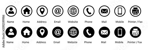 Obraz na plátně Vector business icon set including contact and communication symbols