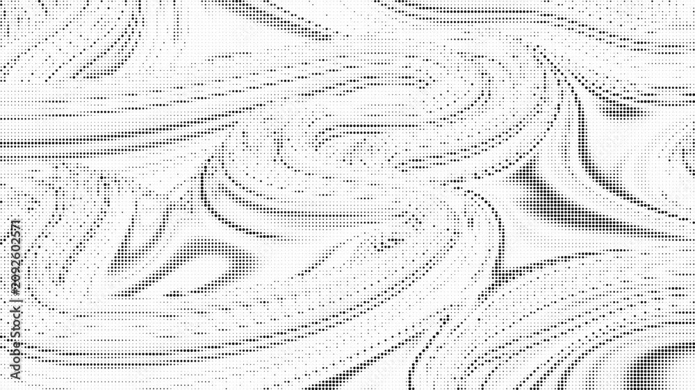 Fototapeta premium Abstract halftone pattern with swirling black and white dots design