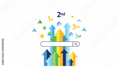 Photos Colorful arrows rising up together fast.