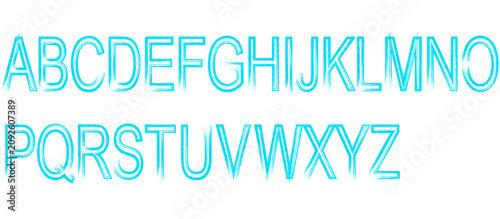 A vectorised grungy brush drawn alphabet. Hand drawn alphabet. Letters set vector illustration