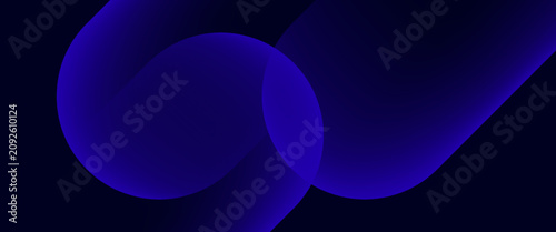 Tableau sur toile Abstract blue background with glowing geometric lines