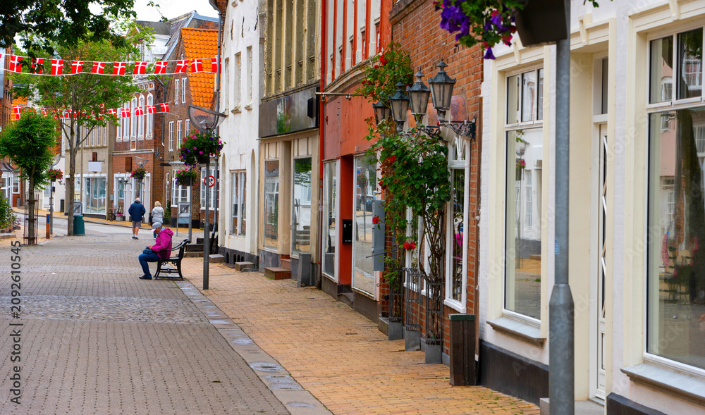 Fototapeta premium Tonder/Tondern, historische dänische Kleinstadt an der Vida, Syddanmark