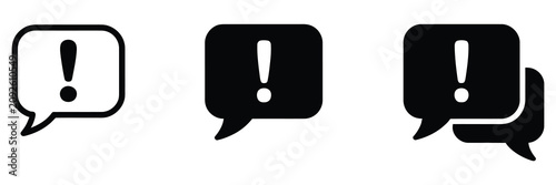 Tableau sur toile Important Message Icon Featuring Speech Bubble, Exclamation Mark, Chat Alert, Wa