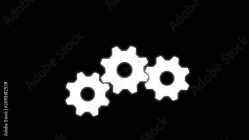Cogwheel gear spinning around animation. cog wheel icon turning animated background. Motion graphics of teamwork concept