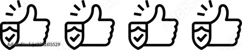 фотографія Reliability icon featuring trust, quality assurance, dependable service, verified performance, and security symbols in multiple vector styles