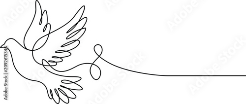 Canvastavla Peace dove flying with olive branch