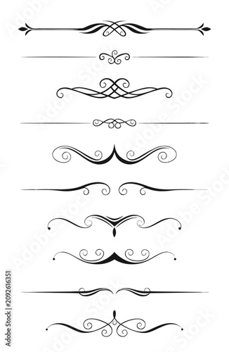 Quadro su tela vector set of calligraphic text divider design elements .eps
