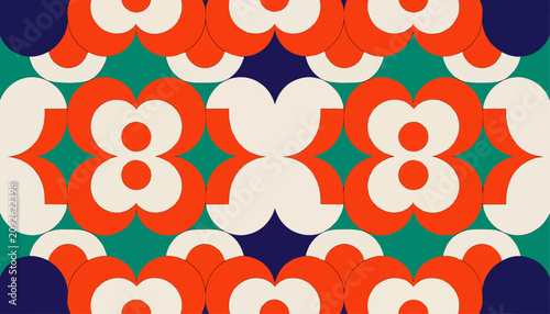 Foto Timeless abstract wallpaper showcasing harmonious geometric repetition and decorative creative expression