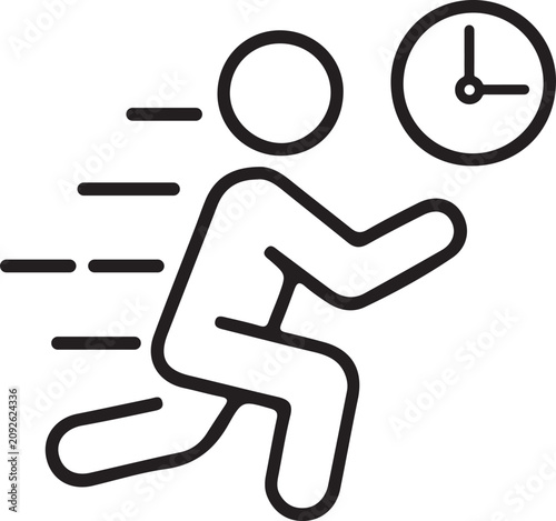 Konstfotografi A person running towards a clock
