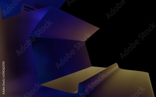 Abstract 3d digital art composition with geometric shapes and smooth gradients