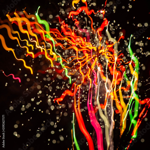 Long Exposure Fireworks in Motion