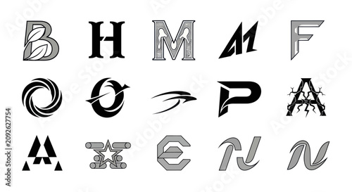 Modern Alphabet Logos Collection: Diverse Letter Designs for Branding and Identity