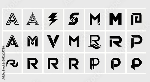Modern Alphabet Logos: Diverse Letter Designs & Symbols
