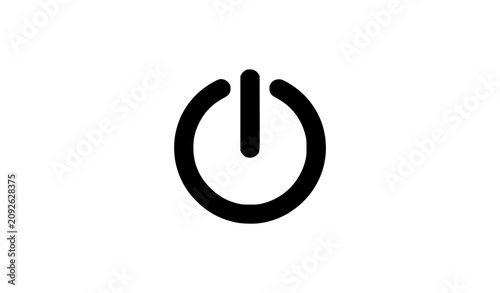 Quadro su tela Power Button Icon Flat Black On Off Symbol Vector Illustration Isolated on White